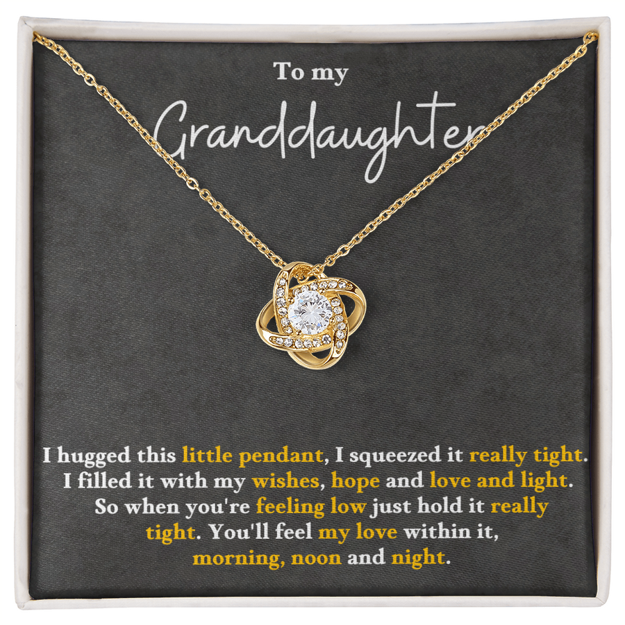 To My Granddaughter Love Knot Necklace Perfect Birthday Christmas Gifts from Grandma Grandpa