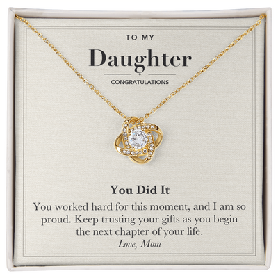 Load image into Gallery viewer, To My Daughter Graduation Love Knot Necklace – You Did It
