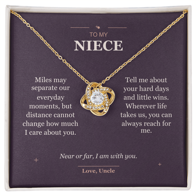 Load image into Gallery viewer, To My Niece, Close Across Miles - Love Knot Necklace
