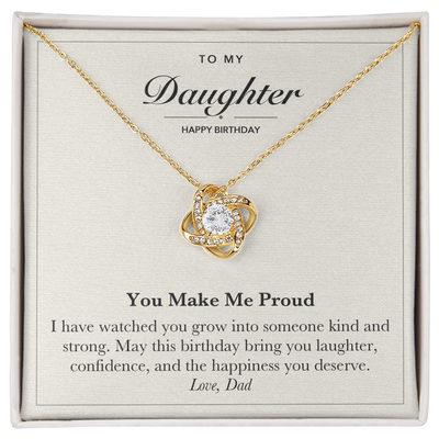 Load image into Gallery viewer, To My Daughter Birthday Love Knot Necklace – You Make Me Proud
