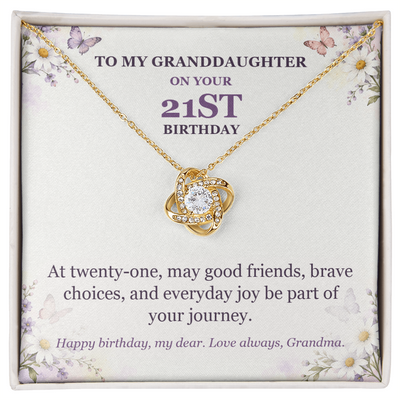 Load image into Gallery viewer, To My Granddaughter 21st Birthday Love Knot Necklace from Grandma
