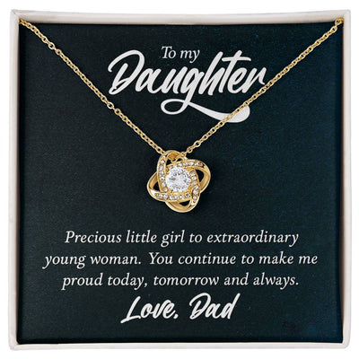 Load image into Gallery viewer, To My Daughter Necklace from Dad, Birthday Love Knot Necklace for Daughter from Dad
