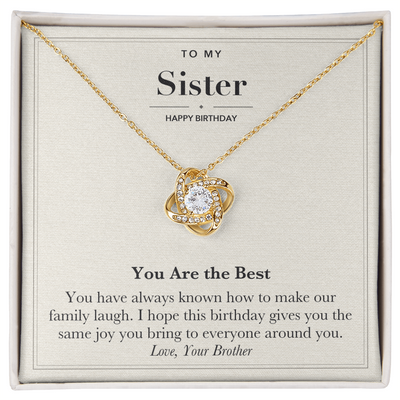 Load image into Gallery viewer, To My Sister Birthday Love Knot Necklace – You Are the Best
