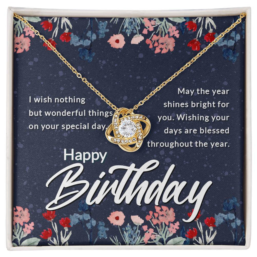 Birthday Gifts for Her, Birthday Love Knot Necklace for Women