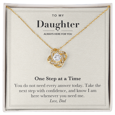 Load image into Gallery viewer, To My Daughter Encouragement Love Knot Necklace – One Step at a Time
