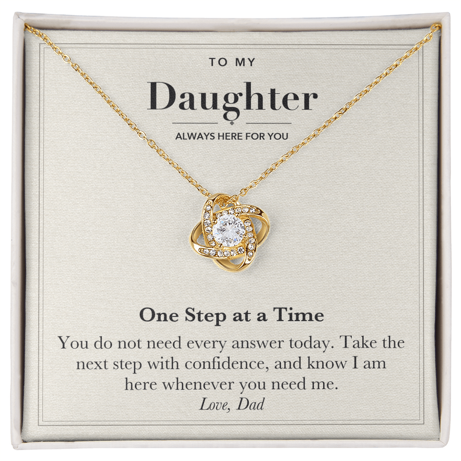 To My Daughter Encouragement Love Knot Necklace – One Step at a Time