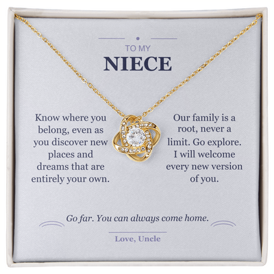 Load image into Gallery viewer, To My Niece, Roots and Wings - Love Knot Necklace
