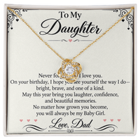 Load image into Gallery viewer, Daughter Birthday Love Knot Necklace from Dad - Bright, Brave &amp; One of a Kind
