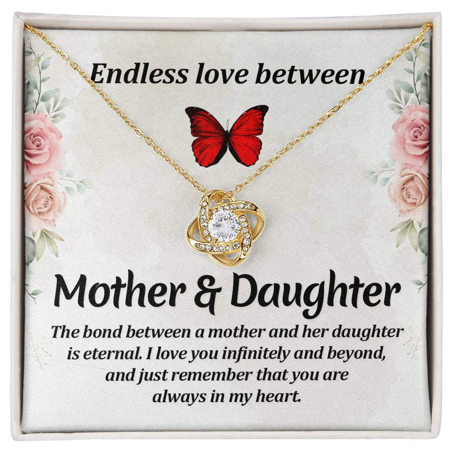 Matching Mother Daughter Gifts, Love Knot Necklace Endless Love Between Mother and Daughter