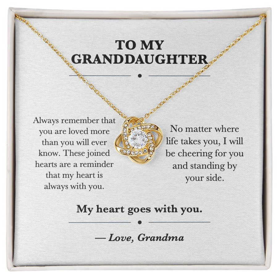 To My Granddaughter Love Knot Necklace Gift from Grandma