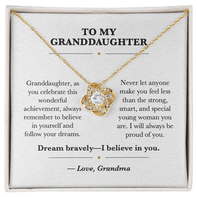Load image into Gallery viewer, To My Granddaughter Graduation Love Knot Necklace Gift from Grandma
