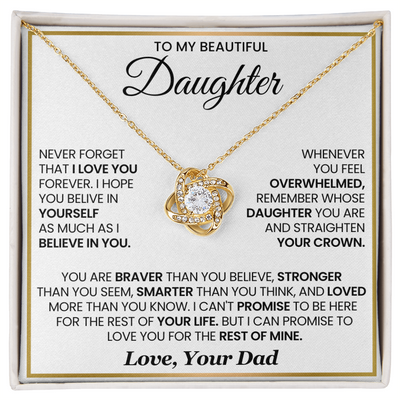 Load image into Gallery viewer, To My Daughter Necklace Birthday Gifts from Mother, You Are Braver Than You Believe
