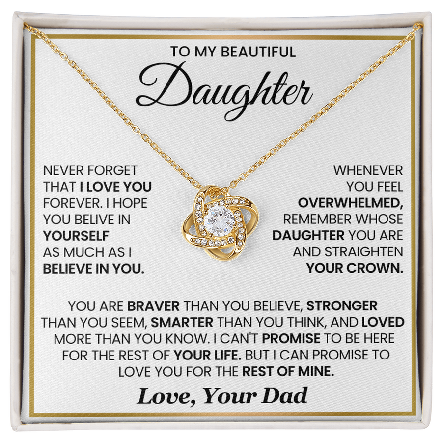 To My Daughter Necklace Birthday Gifts from Mother, You Are Braver Than You Believe