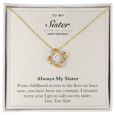 Load image into Gallery viewer, To My Sister Birthday Love Knot Necklace – Always My Sister

