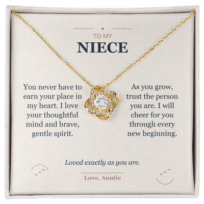 Load image into Gallery viewer, To My Niece, Loved Exactly As You Are - Love Knot Necklace
