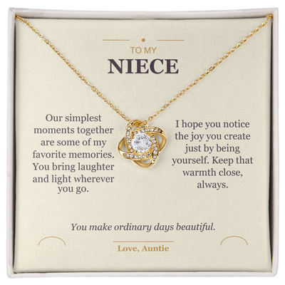 Load image into Gallery viewer, To My Niece, The Joy You Bring - Love Knot Necklace
