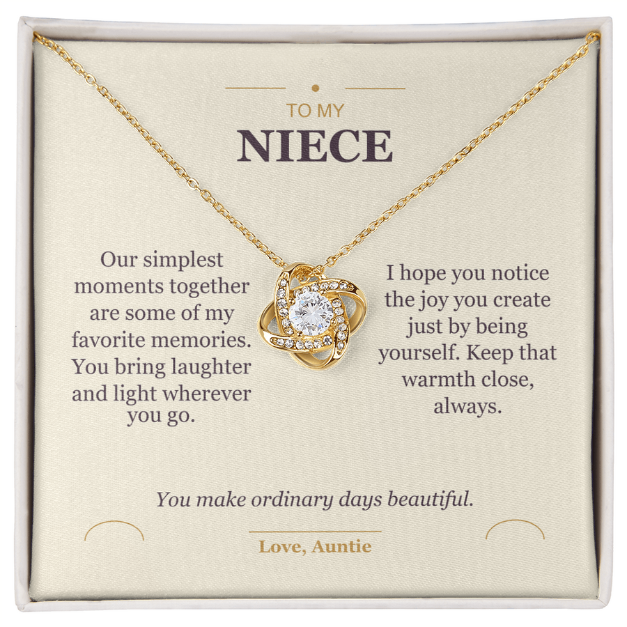 To My Niece, The Joy You Bring - Love Knot Necklace