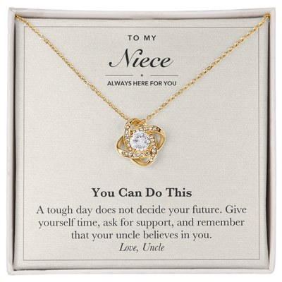 Load image into Gallery viewer, To My Niece Encouragement Love Knot Necklace – You Can Do This
