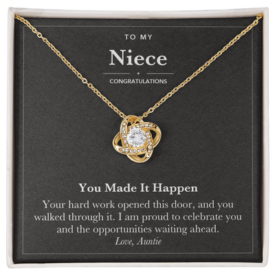 Load image into Gallery viewer, To My Niece Graduation Love Knot Necklace – You Made It Happen
