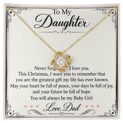 Load image into Gallery viewer, Daughter Christmas Love Knot Necklace from Dad - You Are My Greatest Gift
