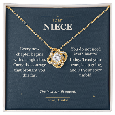 Load image into Gallery viewer, To My Niece, Your Next Chapter - Love Knot Necklace
