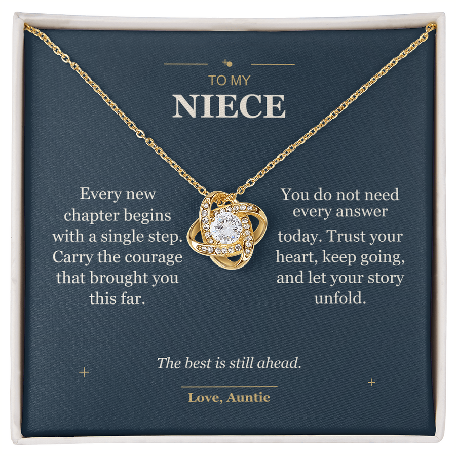 To My Niece, Your Next Chapter - Love Knot Necklace