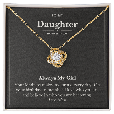 Load image into Gallery viewer, To My Daughter Birthday Love Knot Necklace – Always My Girl
