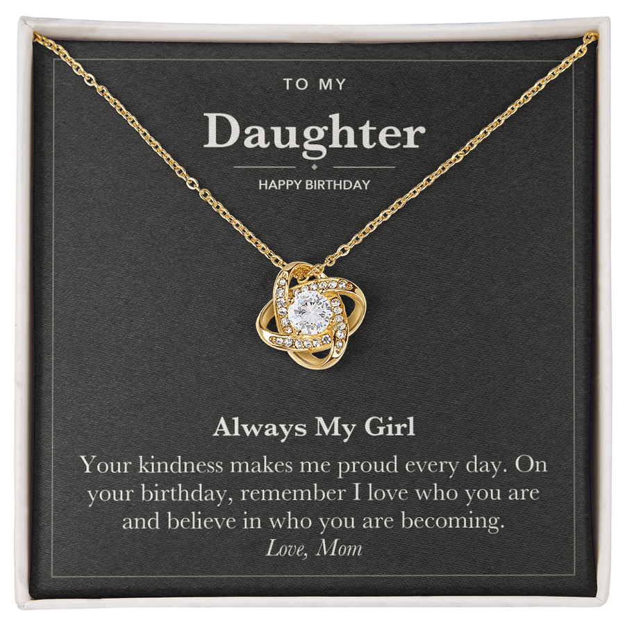 To My Daughter Birthday Love Knot Necklace – Always My Girl