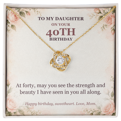 Load image into Gallery viewer, To My Daughter 40th Birthday Love Knot Necklace from Mom
