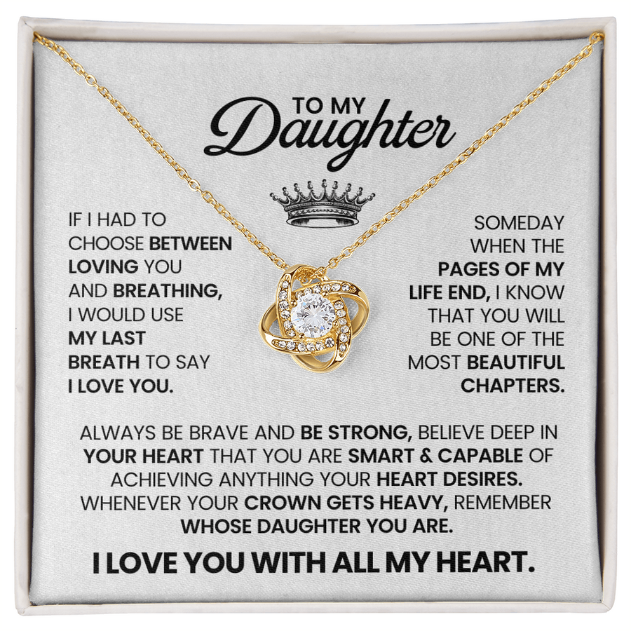 Birthday Daughter Necklace, When the Pages of My Life End You Will Be the Most Beautiful Chapters