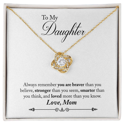 Load image into Gallery viewer, To My Daughter Necklace Gifts from Mom, Remember You Are Braver Than You Think
