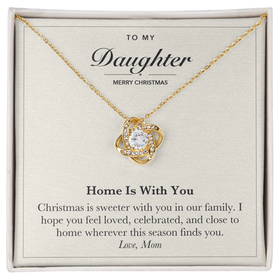 Load image into Gallery viewer, To My Daughter Christmas Love Knot Necklace – Home Is With You
