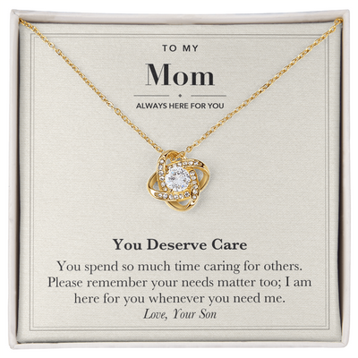 Load image into Gallery viewer, To My Mom Encouragement Love Knot Necklace – You Deserve Care

