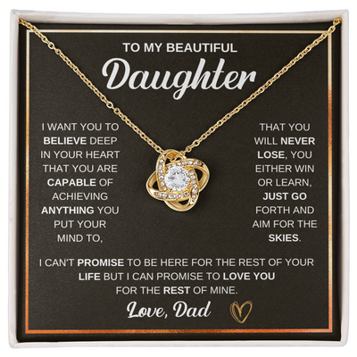 Load image into Gallery viewer, To My Daughter Love Knot Necklace Gift From Mom with Message Card &amp;amp; Gift Box

