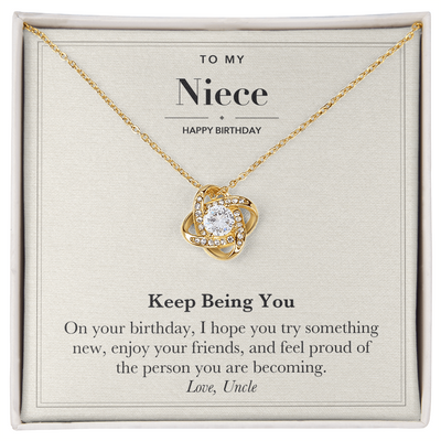 Load image into Gallery viewer, To My Niece Birthday Love Knot Necklace – Keep Being You
