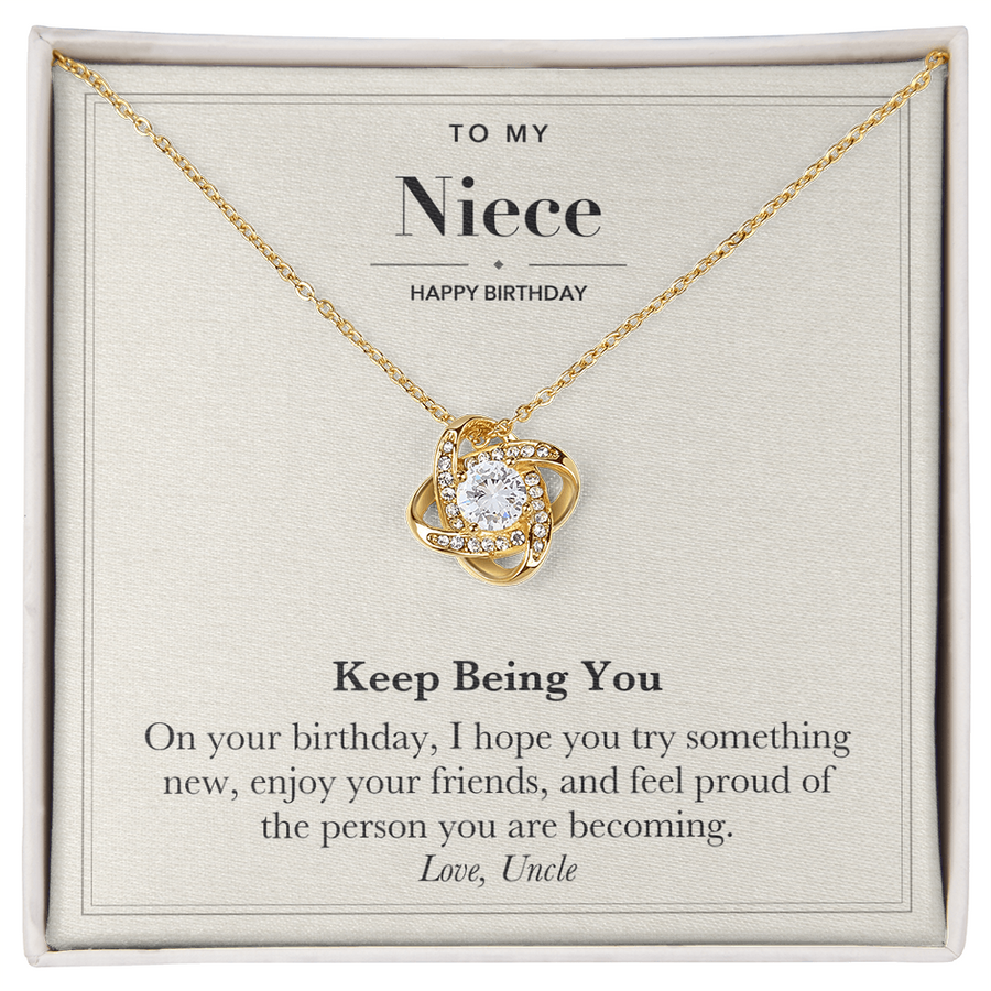 To My Niece Birthday Love Knot Necklace – Keep Being You