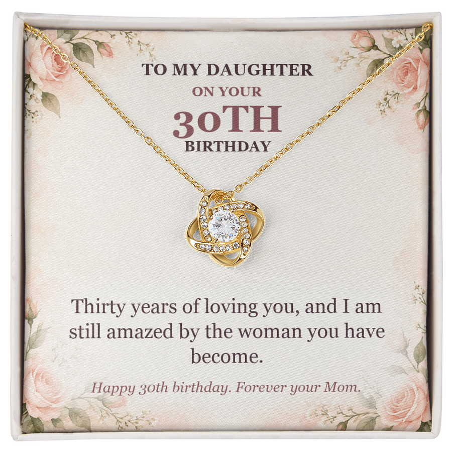 To My Daughter 30th Birthday Love Knot Necklace from Mom
