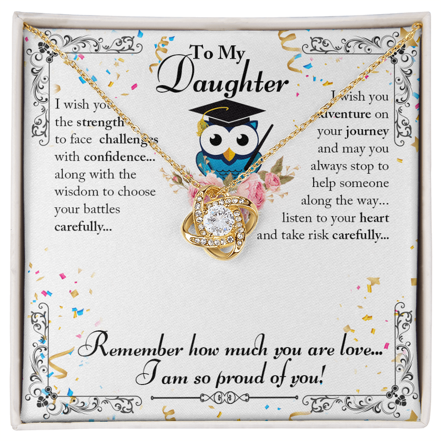 To My Beautiful Daughter Necklace from Mom – Congratulations Gift for Graduation or Birthday