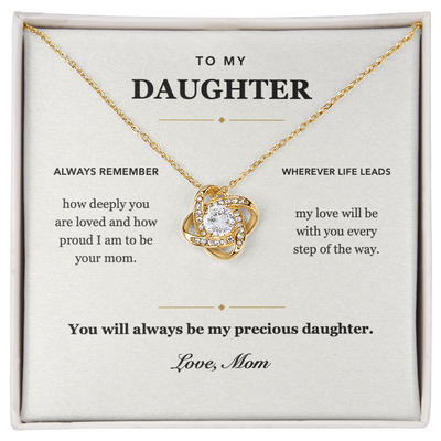 Load image into Gallery viewer, To My Daughter Deeply Loved Love Knot Necklace Gift from Mom
