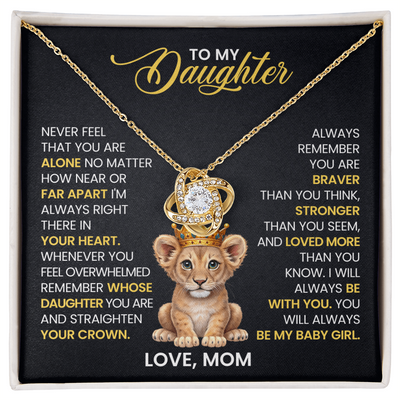 Load image into Gallery viewer, To My Daughter Necklace, Never Feel That You Are Alone, I&amp;#39;m Always Right There in Your Heart

