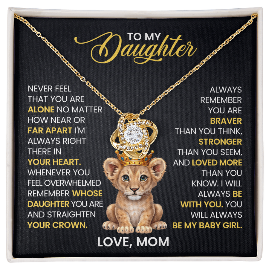 To My Daughter Necklace, Never Feel That You Are Alone, I'm Always Right There in Your Heart
