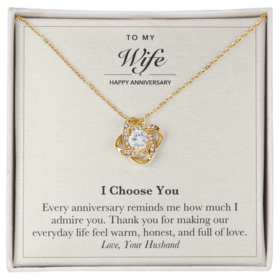 Load image into Gallery viewer, To My Wife Anniversary Love Knot Necklace – I Choose You
