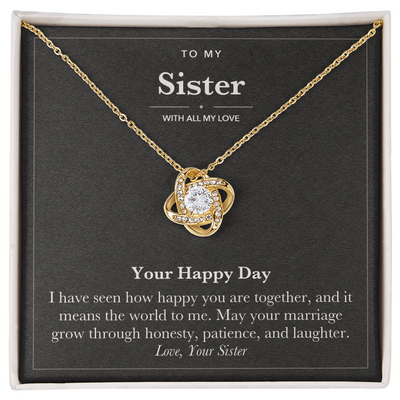 Load image into Gallery viewer, To My Sister Wedding Love Knot Necklace – Your Happy Day
