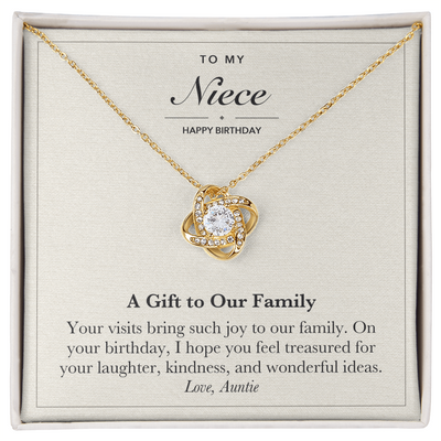 Load image into Gallery viewer, To My Niece Birthday Love Knot Necklace – A Gift to Our Family
