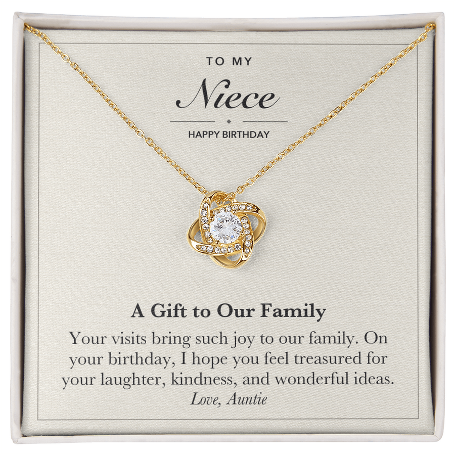 To My Niece Birthday Love Knot Necklace – A Gift to Our Family