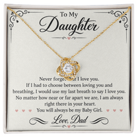 Load image into Gallery viewer, To My Daughter Love Knot Necklace from Dad - Always My Baby Girl
