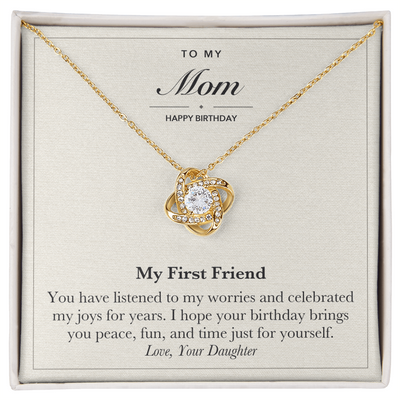 Load image into Gallery viewer, To My Mom Birthday Love Knot Necklace – My First Friend
