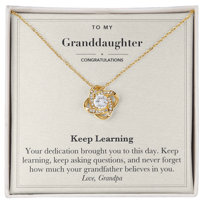 Load image into Gallery viewer, To My Granddaughter Graduation Love Knot Necklace – Keep Learning
