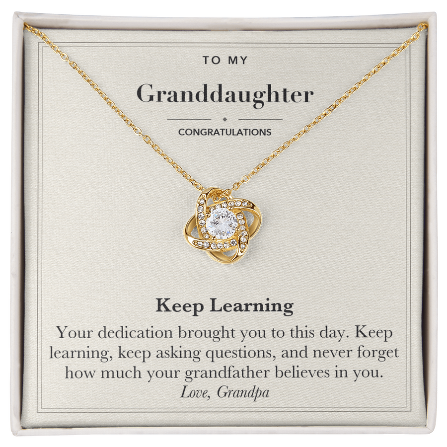 To My Granddaughter Graduation Love Knot Necklace – Keep Learning