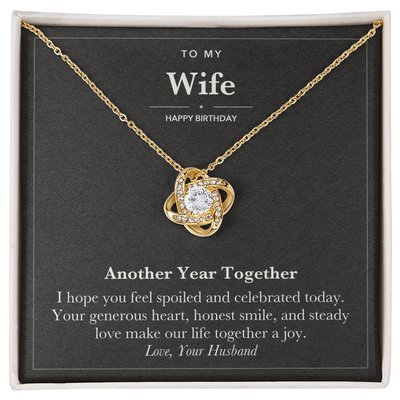 Load image into Gallery viewer, To My Wife Birthday Love Knot Necklace – Another Year Together
